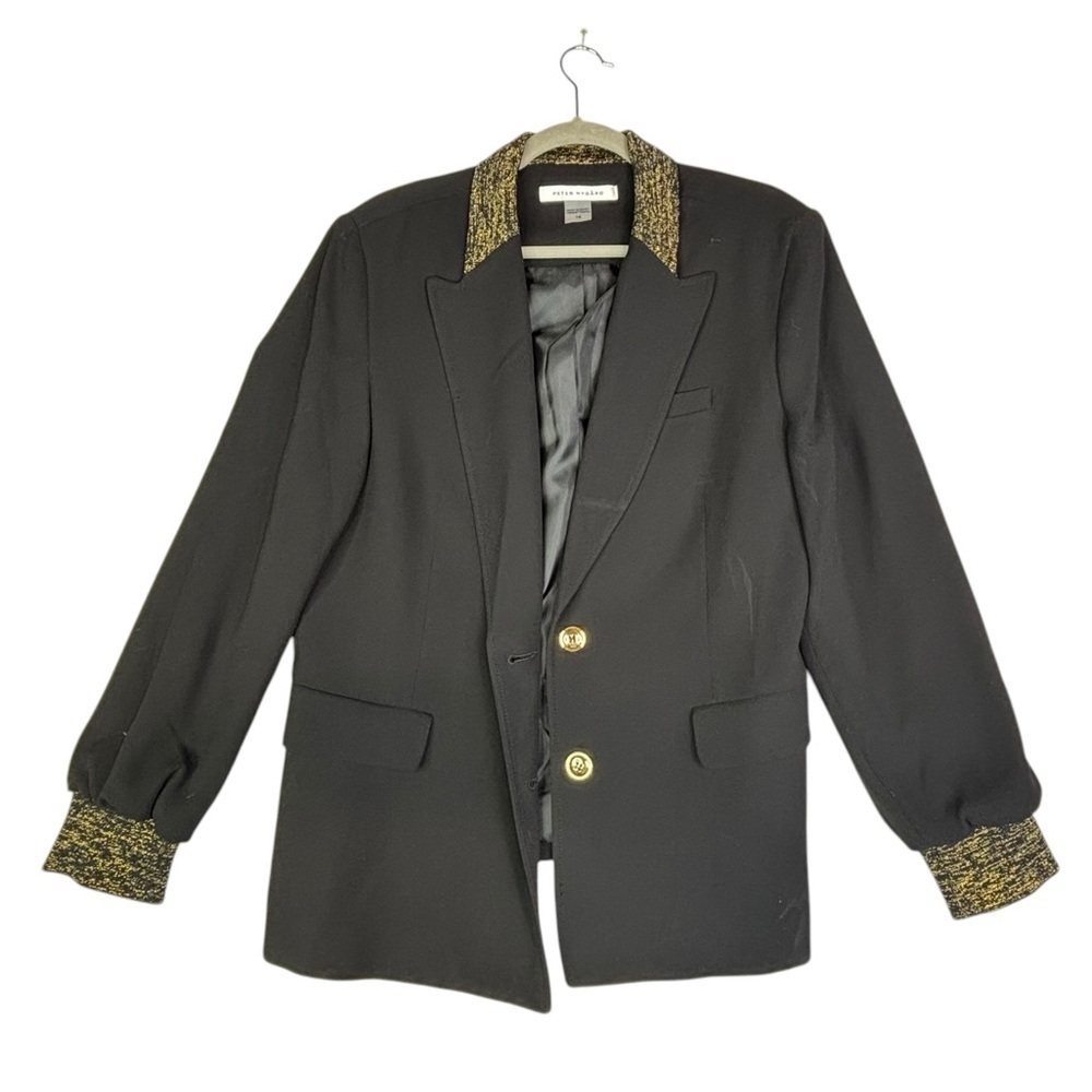 Peter Nygard Gold Knit Trim Jacket
